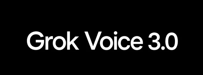 Grok Voice 3.0 title graphic attached to KC’s original post