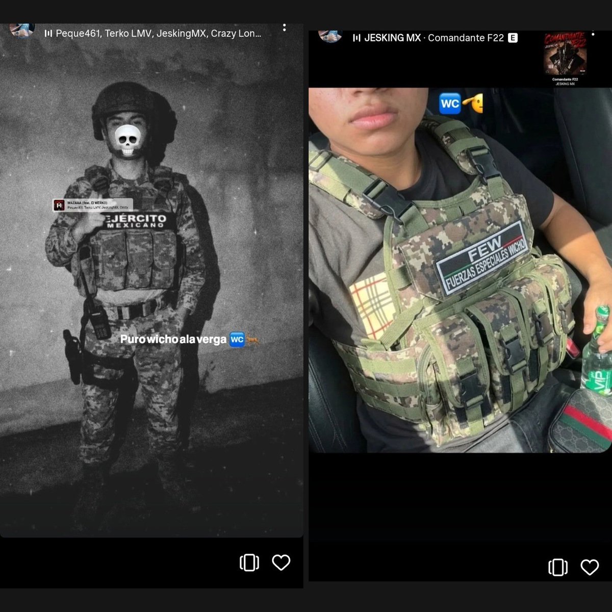 RawMexic's tweet photo. Pretty grim seeing young people consider joining a cartel something to brag about🥲

Here are 2 young Guatemalans reportedly boasting online about joining the 'Cartel de los Reyes'.

Thanks to the anonymous source. https://t.co/SHDQkLvXwj