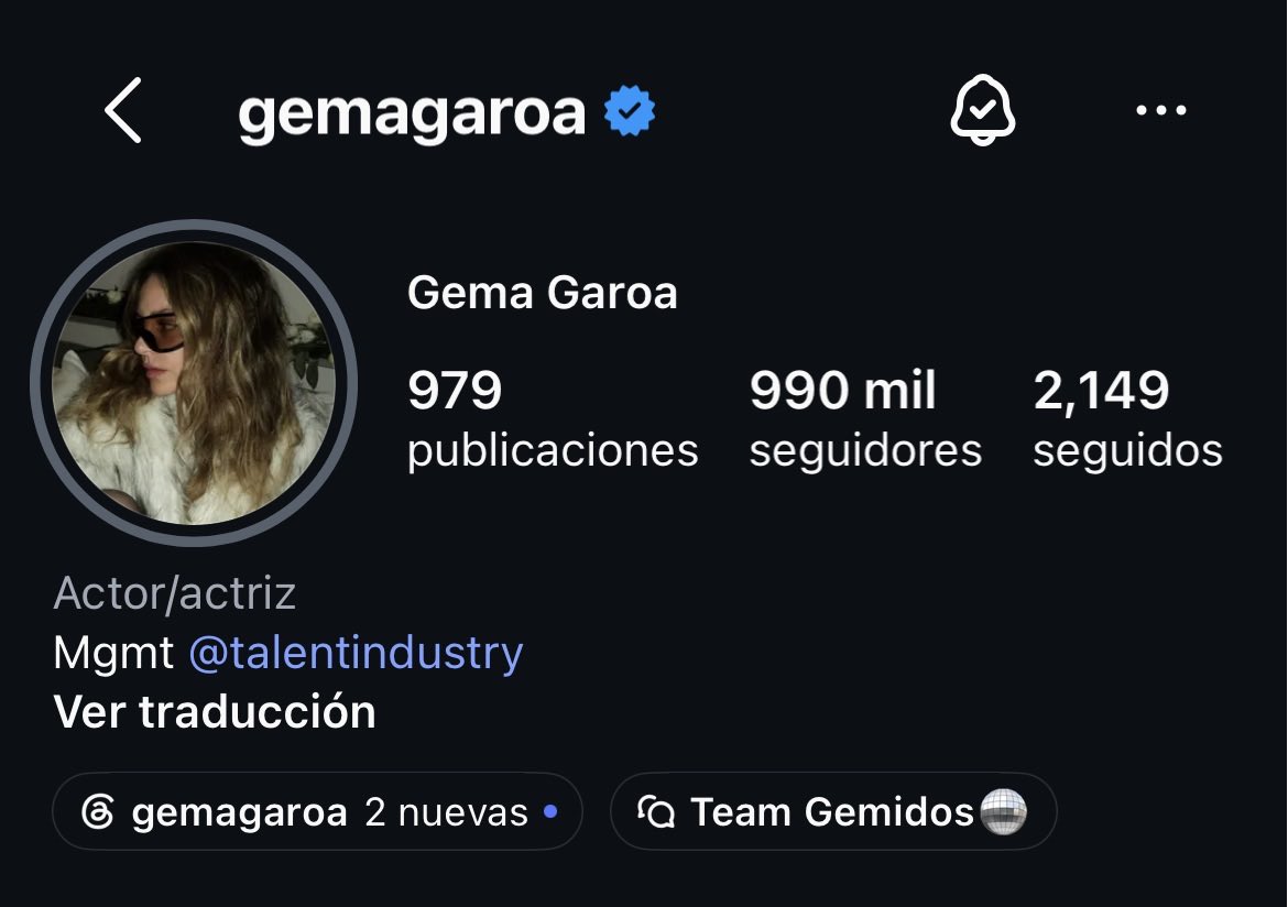 FralexGH's tweet photo. Gema supera los 990k seguidores en Instagram, ya está a nada de su primer millón de seguidores. 🫶

#GemaGaroa https://t.co/W94oa9uiwf