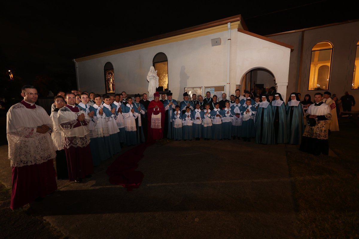 ICKSP's tweet photo. On Monday, October 12, His Excellency Bishop Glen John Provost, Bishop of Lake Charles, solemnly consecrated the Oratory of St. Francis de Sales in Sulphur, Louisiana.

This historic ceremony marked the first church consecration in the American Province of the Institute of Christ the King Sovereign Priest in eighteen years, following those of St. Mary’s Oratory in Wausau, Wisconsin @MaryOratory, in 2003, and Old St. Patrick Oratory in Kansas City, Missouri @OldStPatsKC, in 2008. The ancient rites included the lustration of the church, the tracing of the Greek and Latin alphabets, the translation and deposition of relics beneath the altar, and the anointing of the twelve consecration crosses, culminating in a Solemn Mass celebrated by Msgr. Schmitz, Vicar General, in the presence of His Excellency.

Through this solemn consecration, the Oratory was set apart as a sacred dwelling of God and a precious gate of Heaven on earth. Deo gratias!

Photo Credit: Jay Balza