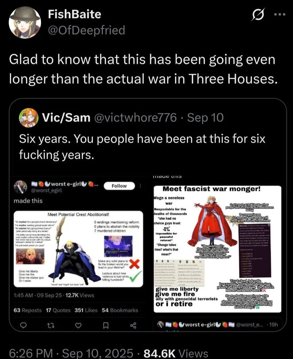KomalaSupreme's tweet photo. >giving Leda Edelgard Axe

Here's to another 6 years of Fire Emblem discourse https://t.co/hpwWu5WZRS