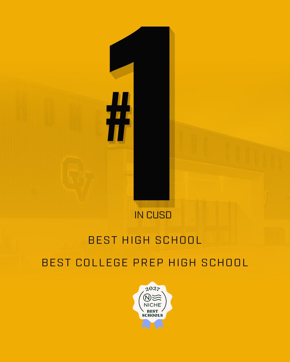 CapoValleyHS's tweet photo. Still the 1 🏆 

We are proud to share Capo has once again been recognized as the #1 ranked high school in CUSD in Niche’s recently released K-12 rankings. 
☑️ 1st in CUSD
☑️ 7th in Orange County
☑️ 1st in Mission Viejo 

#weareCV https://t.co/nhai4IFbfY