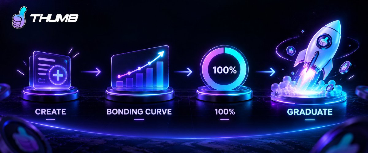 thumb_meme_'s tweet photo. Create.

Trade on the Bonding Curve.

Reach 100%.

Graduate.

That’s the journey on https://t.co/rnZPIaUKR2. 👍

#thumbmeme #AnubisChain #Meme https://t.co/qA6oba730e
