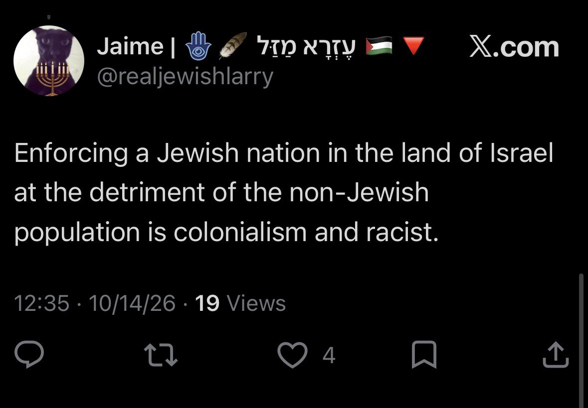 RevolutionaryIL's tweet photo. You never ask yourself why the indigenous population asserting its rightful sovereignty is considered a detriment to the non-Jewish population there in the first place. If they acknowledged they were on Judean land and accepted their rights we’d have no problem https://t.co/13oJJQZuFW