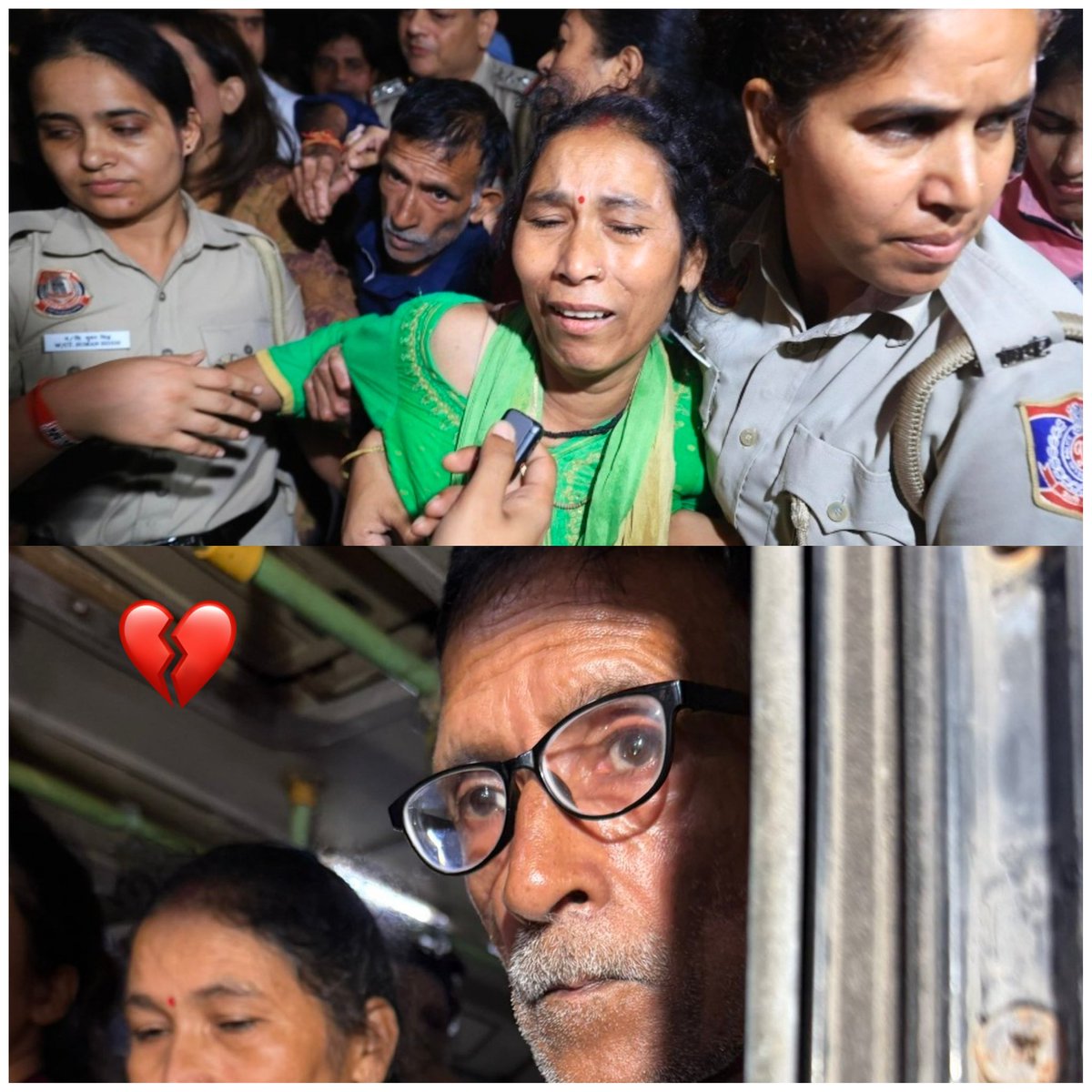 TheMsReddy's tweet photo. These heartbreaking visuals will finish BJP forever. 💔 

The pain in these parents eyes, the tears they shed… no parent deserves this suffering.

Karma is a bitch. 💔 https://t.co/JQpYMqZreF