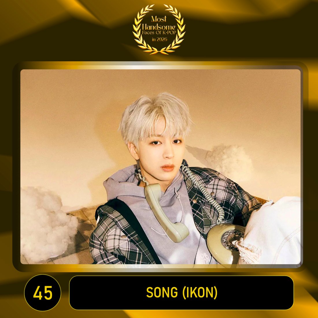 TOP100KPOP's tweet photo. TOP 100 – Most Handsome Faces Of K-POP in 2026

#45 SONG (IKON)

Congratulations! 🎉 https://t.co/ZcL4SS7bBa