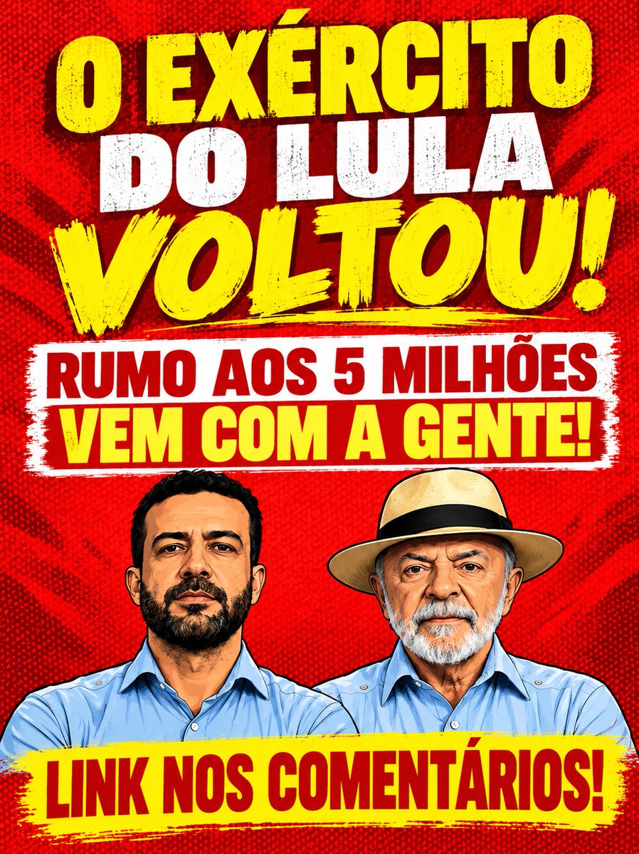 ElaineSeeds's tweet photo. Subam todos no X a hastag 

#OEXERCITODOLULAVOLTOU 

#LulaPaiDoFimDa6x1 https://t.co/2WIjSCJl5y