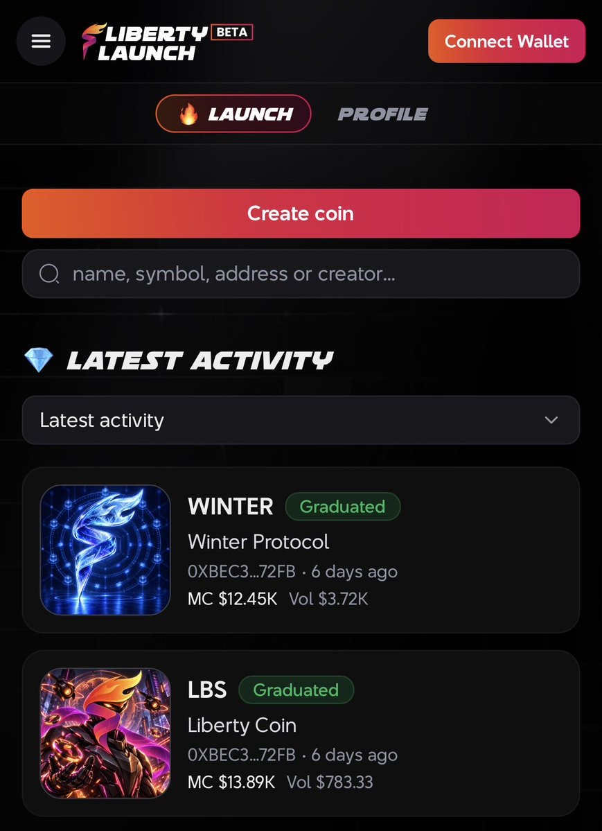 LibertySwapFi's tweet photo. 🚀 Introducing Liberty Launchpad!

We’re excited to officially announce Liberty Launchpad, the next generation of token launchpads on PulseChain!

🔗 https://t.co/1WQw259Swf

In the future, Liberty Launchpad will evolve into PumpForFun, our dedicated mobile app.

Our mission is simple: Less launch-and-dump. More building, growth, and long-term sustainability.

Unlike traditional launchpads that prioritize collecting fees, Liberty Launchpad is designed to direct more value toward launched tokens, liquidity providers, and creators who are committed to building.

Here’s how our fee structure works:

🟢 PHASE 1: Bonding Curve — 1% Trading Fee

🔥 100% → Launched-token buyback & burn
👨‍💻 0% → Token creators
🏦 0% → Launchpad

The launchpad takes absolutely nothing during this phase.

🔵 PHASE 2: Graduation to Liberty DEX (Liberty v3) — 0.25% Trading Fee

Once a token successfully graduates, the fee structure changes:

💧 40% → Liquidity providers
👨‍💻 Up to 20% → Token creators
🔥 20% → Launched-token buyback & burn
🏦 20% → Protocol

🎓 Graduation Rewards

Creators receive a 1% graduation bonus, while the remaining 99% of the graduation allocation goes toward locked liquidity.

Why this structure?

We want successful creators to keep building long after their tokens graduate.

✅ Lower trading fees encourage trading activity.

✅ Liquidity provider rewards incentivize deeper liquidity.

✅ Ongoing creator revenue supports long-term development.

✅ Continuous buyback and burn strengthens deflationary tokenomics.

✅ Locked liquidity provides a stronger foundation for graduated tokens.

🤝 OUR PHILOSOPHY

We don’t want to build another launchpad where creators launch a token, collect fees, dump on their communities, and disappear.

We want to create an ecosystem where:

• Creators are rewarded for building successful projects.

• Communities have incentives to support their tokens.

• Trading activity contributes to token buybacks and burns.

• Graduated tokens have the infrastructure and incentives to grow over time.

Liberty Launchpad is just the beginning. PumpForFun will take this experience to mobile and, eventually, a much broader audience.

Built on PulseChain. Built for the community. Built for the long term. 💜

Welcome to Liberty Launchpad! 🚀