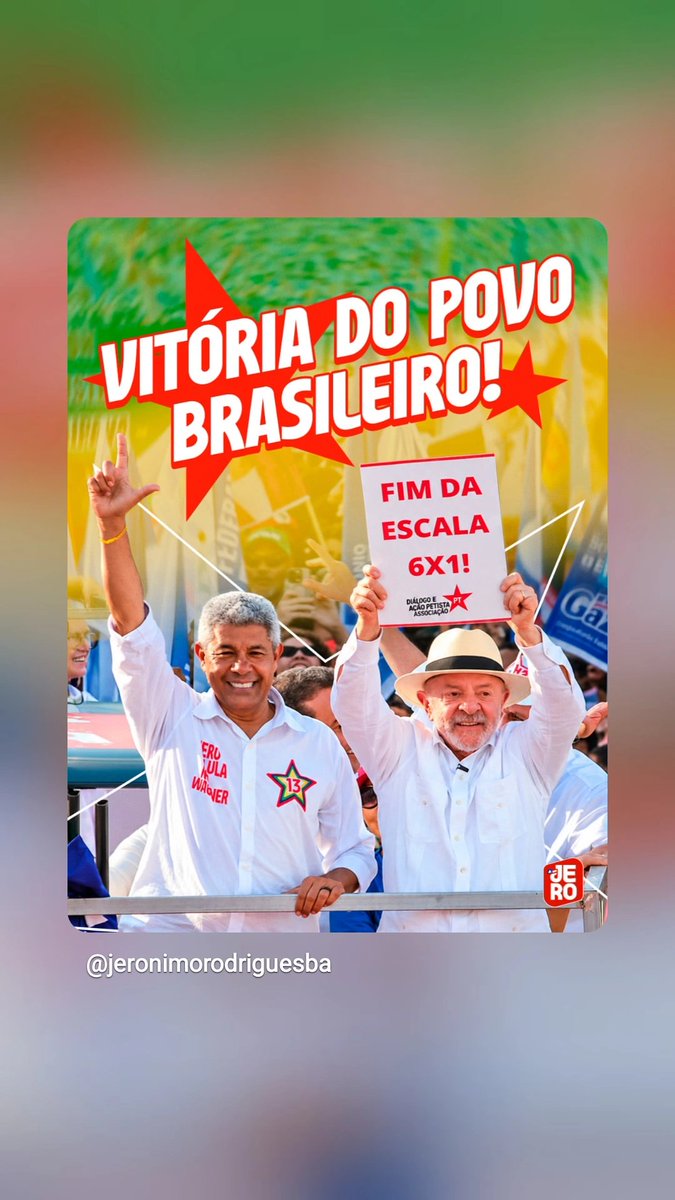 roliveiraadv's tweet photo. SUBAM TODOS

#LulaPaiDoFimDa6x1 https://t.co/DJHjKoCgCE