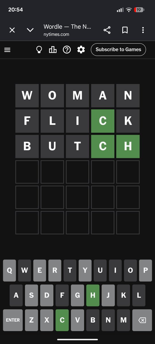 cestlovebunny's tweet photo. peacefully doing wordle and realized my lesbianism is showing https://t.co/UJQd6skDrW