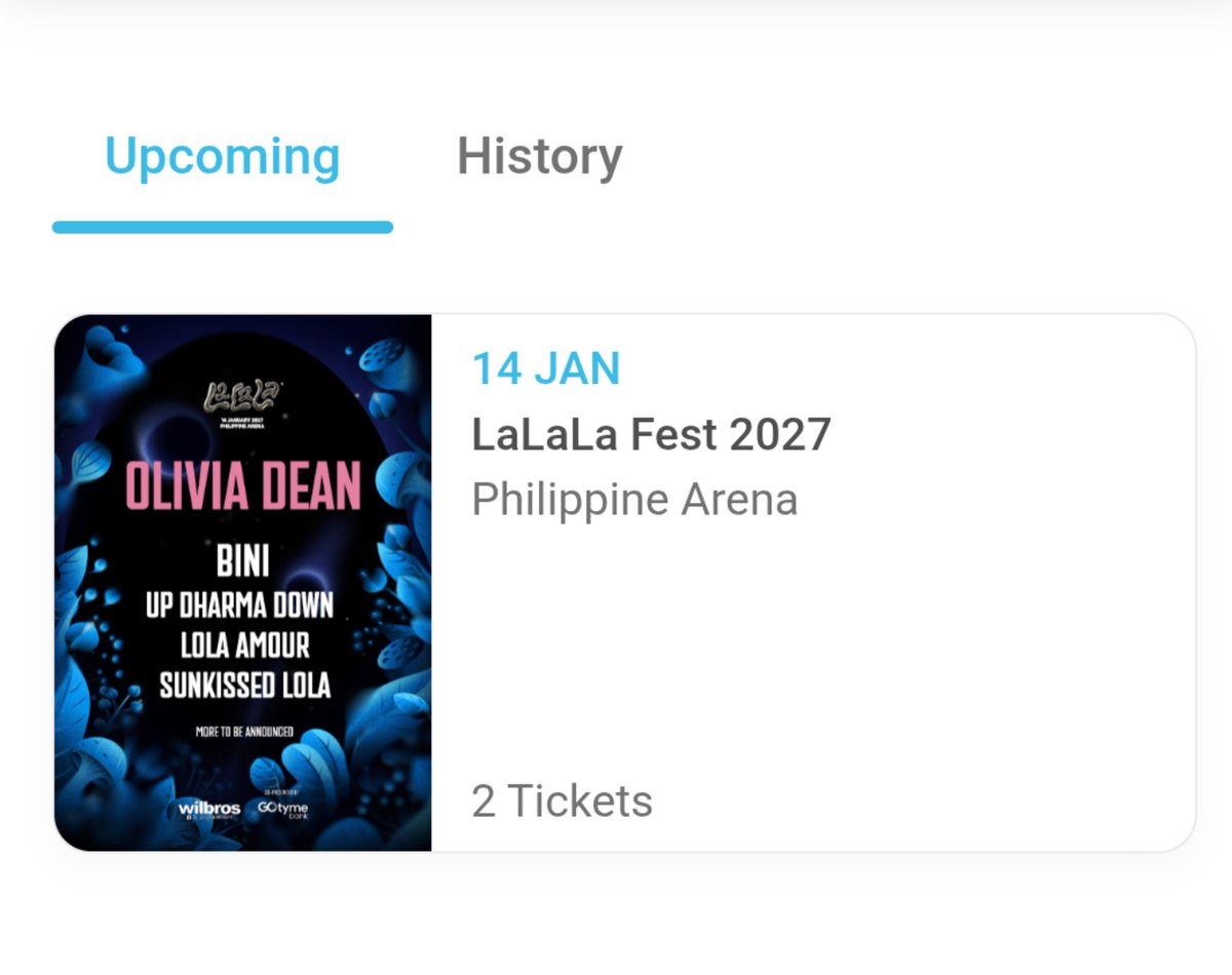 chyn_yn's tweet photo. Nakasecured na meeee buti meron paaa, TYL!

See you, BINI! 🫶 Olivia Dean &amp; other artists too! 🥰

#BINI
#LALALA2027 https://t.co/L39CNYkTHb