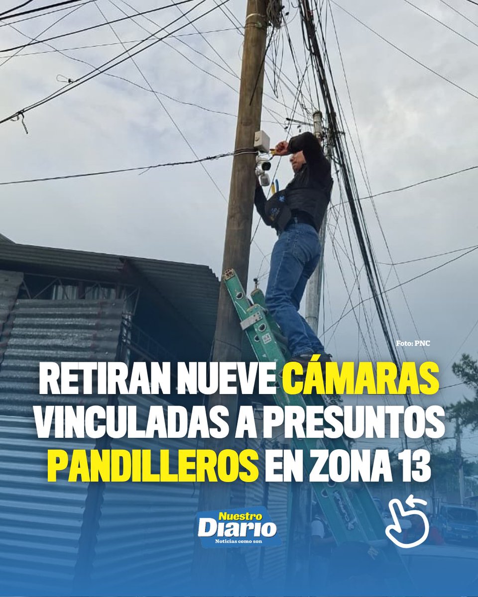 🚨 RETIRAN NUEVE CÁMARAS VINCULADAS A PRESUNTOS PANDILLEROS EN ZONA 13 🚨 Nueve cámaras de videovigilancia fueron retiradas en la colonia Santa Fe, zona 13 c…