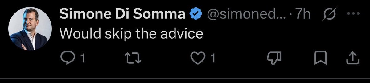 bugzapper8's tweet photo. @simonedisomma @PromptLLM Literally the sole supporting basis for your position is a cheap shot at the guy but ok man whatever you want to call it https://t.co/f6gEDR8Kpt