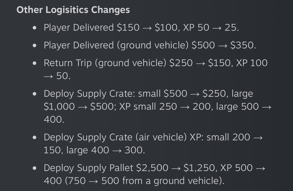 Kevin_spencer__'s tweet photo. @GHBSmith Nobody will want to do supply runs anymore. The only good thing about supply runs is that it was good money and Xp and they took that away. https://t.co/T9lXLGgfn3