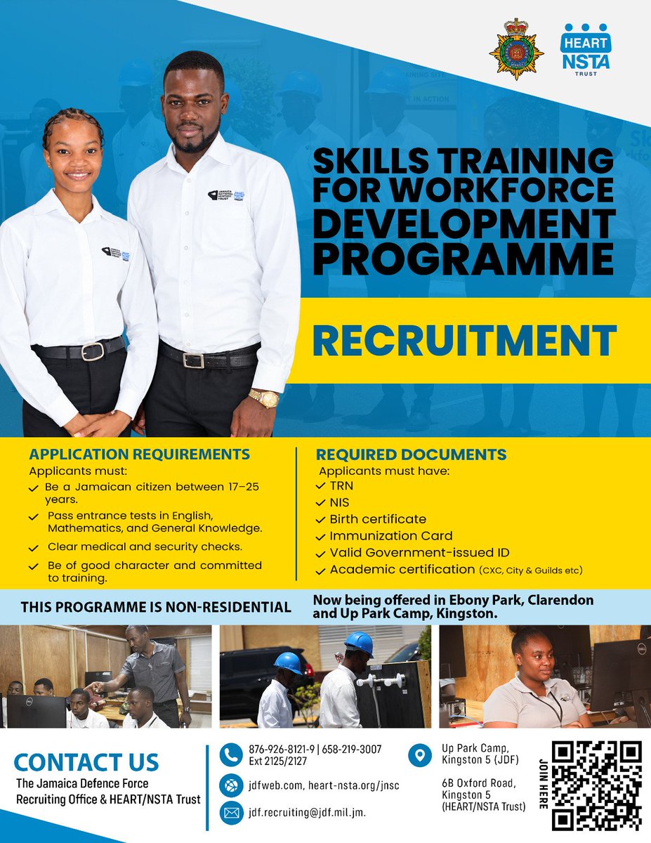 JDFSoldier's tweet photo. GET SKILLED!
Interested in learning a skill?
Apply today for our Skills Training for Workforce Development Programme and get on the right path to employment success!
Check out our infographic for more details.
#SkillsTraining
#JDF
#HEARTNSTATrust https://t.co/t0RC7HhVkN