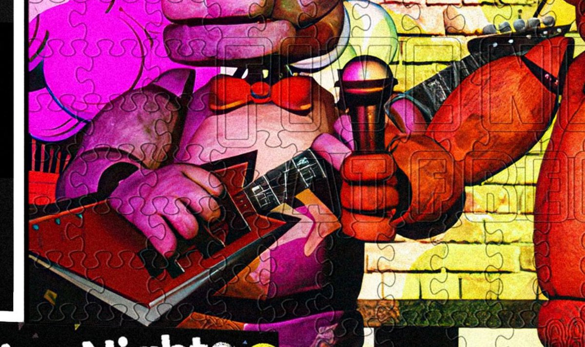 FNAFSOTM's tweet photo. it seems that the Celebrate Poster has been upscaled using AI, with SEVERAL artifacts created by its unfortunate use

it also appears that Bonnie's guitar has been replaced with the use of Generative AI as well.

Very unfortunate to see in FNAF. I'm hoping this will be fixed soon https://t.co/eJwAY648l9