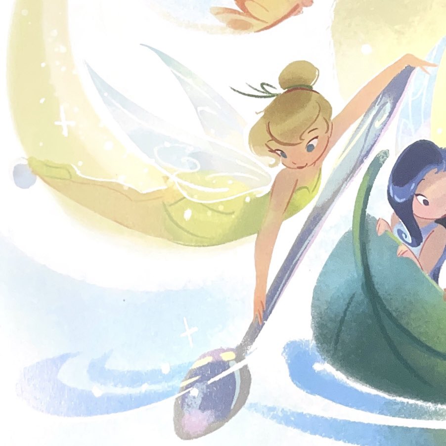 desolatist's tweet photo. tinker bell adorably carrying her beloved spoon around &amp; using it to help her friends ☹️ she’s such a darling https://t.co/igy6Cr21zw