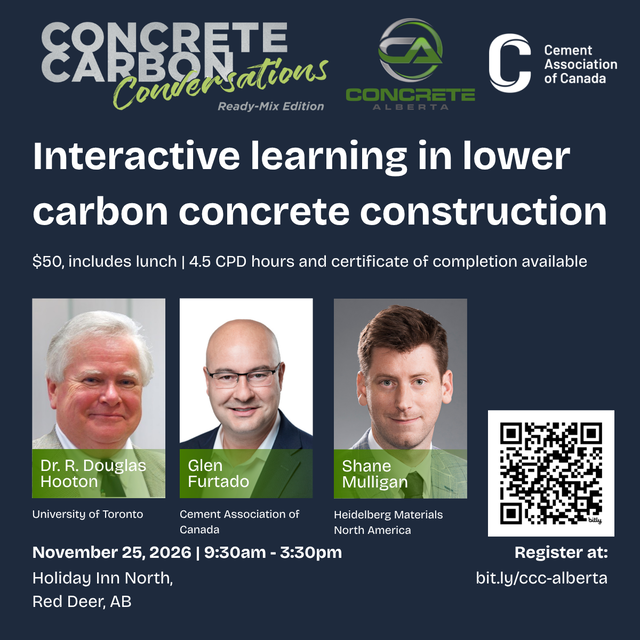 concretealberta's tweet photo. CONCRETE CARBON CONVERSATIONS
Join @concretealberta and @CementCanada to explore concrete carbon reduction:
🔹Strategies
🔹Budgets
🔹Terminology
🎓 PD Credits Available
📅 Nov. 25, 2026
👉 Register: https://t.co/6xEQWlyQaR

#ConcreteAlberta #LowCarbonConcrete #AlbertaConstruction https://t.co/1MXMoOCqyF