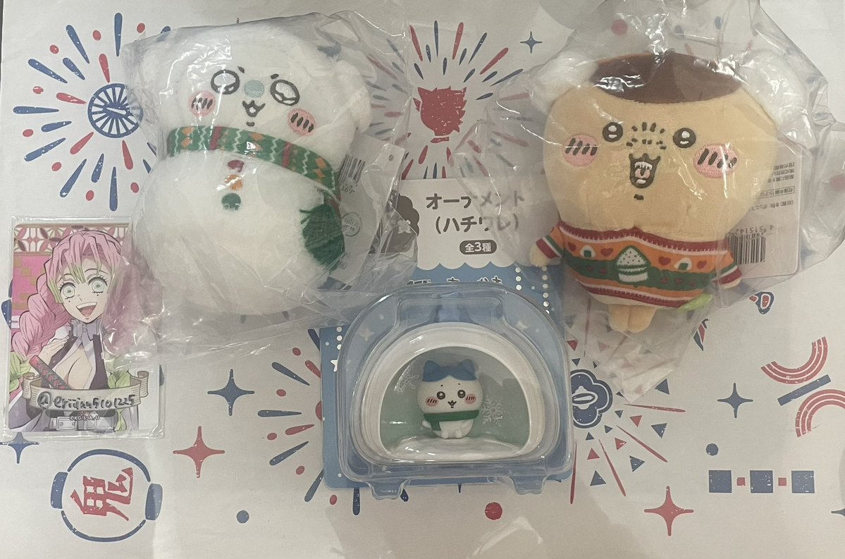 eriiinu5101225's tweet photo. 【交換】ちいかわ エニマイくじ ぬいぐるみマスコット オーナメント

譲：ハチワレ モモンガ くりまんじゅう

求：うさぎ

＊郵送のみ
＊譲･求それぞれ画像参照
＊初回お取引プロカ必読

他ポストと纏めての交換も歓迎です！
検索からもお気軽にお声がけください✿¨̮ https://t.co/3GKIQPxT3F