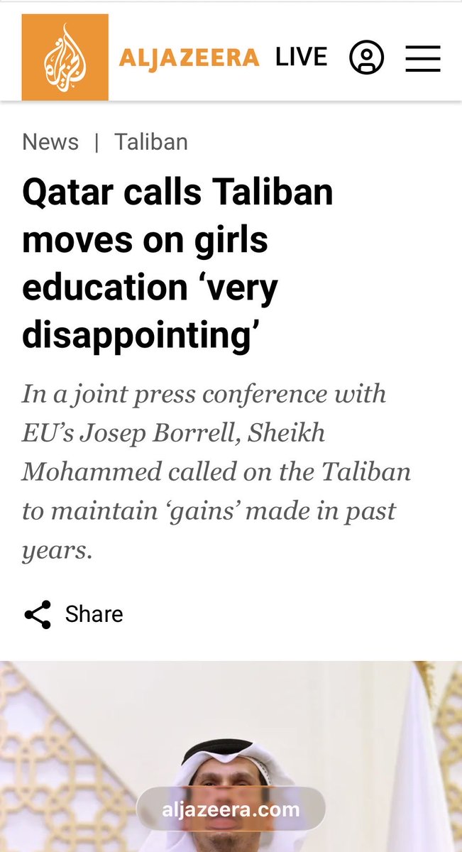 SmartRandomGuy's tweet photo. The entire Islamic World from Saudi to Qatar to UAE to Turkey to Al Azhar University all condemned Taliban’s ban on women education. Do you lot lie for the fun of it ? https://t.co/q8Jup3Haxv