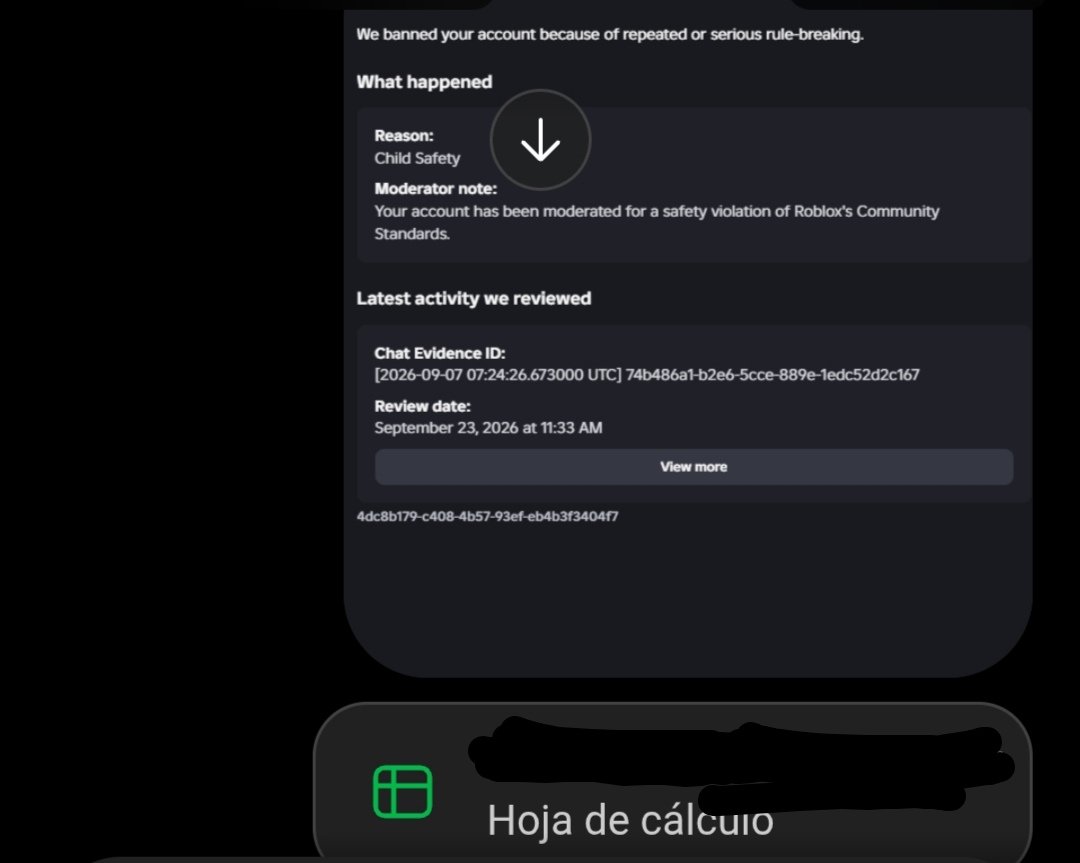 Panconcacaxdxd's tweet photo. Roblox, REALLY?. did you really let your AI system unfairly ban my account when I was just providing emotional support to a friend who was in a difficult time? I was banned for "Harmful behavior/content" and changed to "child safety" when I literally SUPPORT A FRIEND. 🥀
@Roblox https://t.co/d8dbLq2QyZ