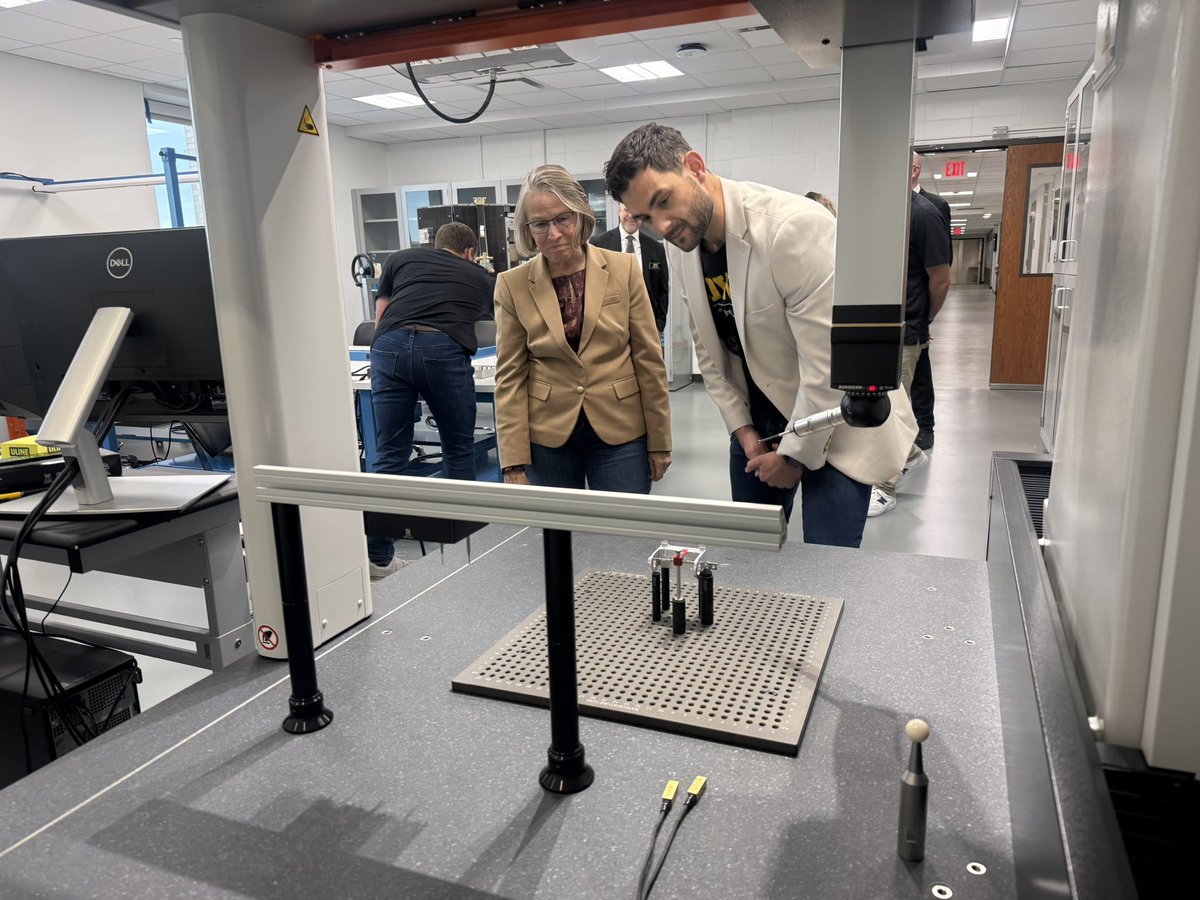 RepMMM's tweet photo. Toured the University of Iowa’s Department of Physics & Astronomy and Iowa Spaceflight Laboratories to learn more about investments in facilities and student training made possible by the $1.5M NASA grant I helped secure through Community Project Funding.

These investments are helping advance aerospace technology, innovation and education, strengthen Iowa’s workforce, and support the development of an aerospace corridor in Iowa.