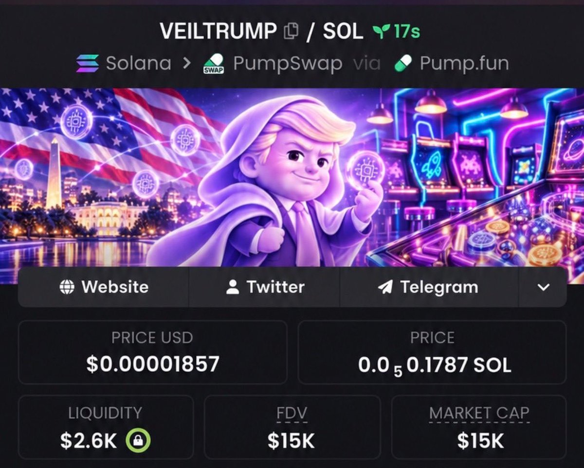 Micro_Cap_Play's tweet photo. 🚨 $VEILTRUMP WENT FROM MICROCAP TO MONSTER! 💎🔥

📈 $15K MC ➜ $1.2M MC 💰

That’s the kind of move early entries aim for! 🎯🚀

Our private TG spotted the opportunity early, and the chart did the talking. 📊👀

🔥 Don't miss the next potential runner!

📩 Follow + DM me to join the private TG and stay ready for the next setup.

🔗 CA: "DfxPxPLt7GqeF2ScAHKZdrPoQa5jFHH6bfjbe87fpump"

#VEILTRUMP #Crypto #Solana #Memecoins #bbvipks4