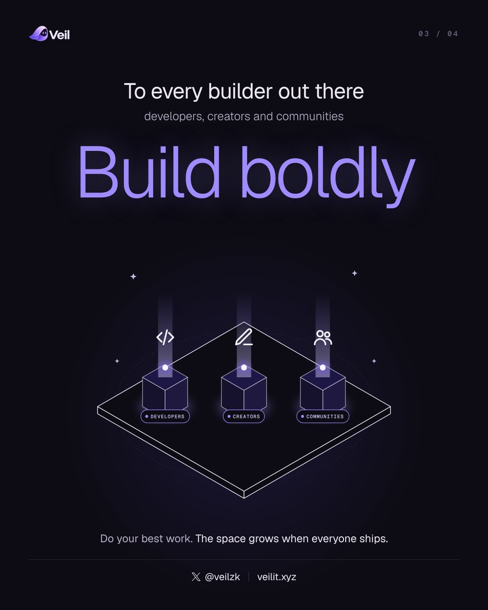 veilzk's tweet photo. We don't need to compete with other privacy ecosystems.

Privacy isn't a zero-sum game. Every project that protects people makes the whole space stronger.

And if others need to use our name to make their case, that already tells you something.

We'll keep putting our energy into building the most advanced privacy we can, not into comparisons or distractions.

To every developer, creator, and community out there: build boldly, do your best work, and light your own path without dimming anyone else's.

There's room for all of us. We'd rather let our product speak for itself.