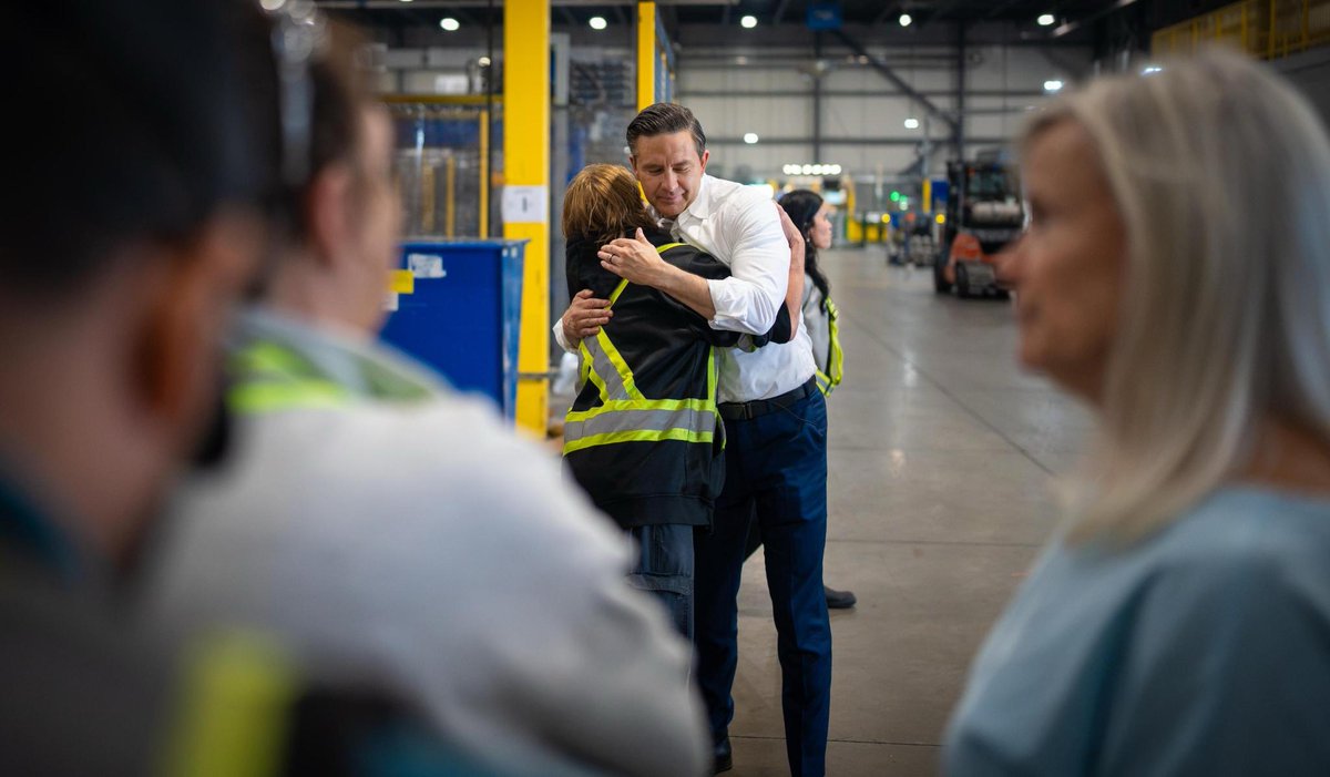 PierrePoilievre's tweet photo. Windsor’s @CanArtAluminum workers shape the aluminum that you use every day. 

Value-added aluminum makers are getting the triple whammy of unfair U.S. tariffs, Russian/Chinese dumping & the Liberal industrial carbon tax. 

We are fighting taxes, tariffs, and trade abusers to put 🇨🇦 aluminum workers first.