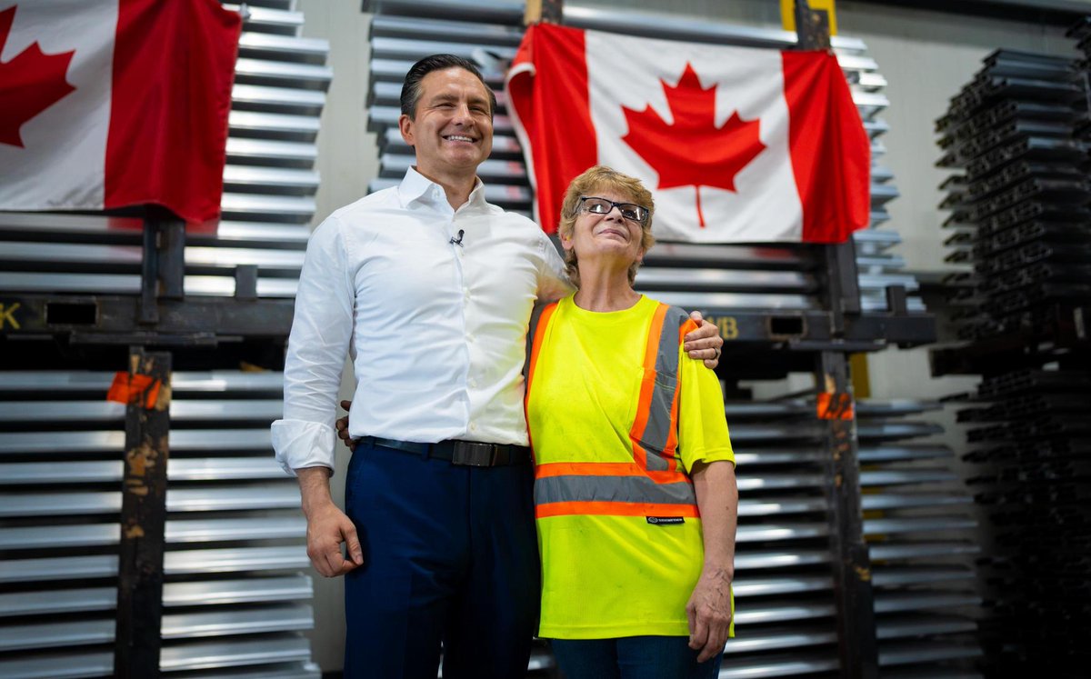 PierrePoilievre's tweet photo. Windsor’s @CanArtAluminum workers shape the aluminum that you use every day. 

Value-added aluminum makers are getting the triple whammy of unfair U.S. tariffs, Russian/Chinese dumping & the Liberal industrial carbon tax. 

We are fighting taxes, tariffs, and trade abusers to put 🇨🇦 aluminum workers first.