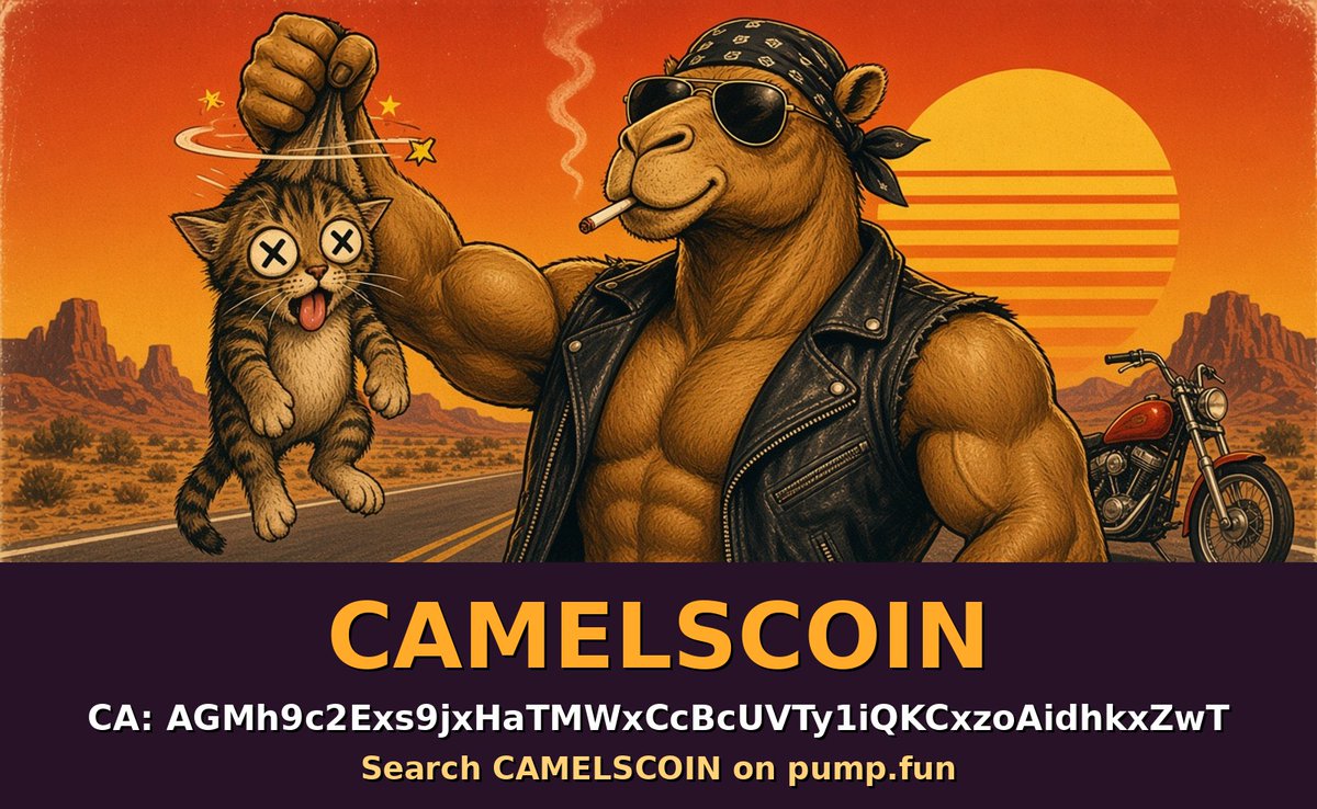 CAMELScoins's tweet photo. The camel always wins 🐪💪 The takeover is in the works. CAMELSCOIN

CA: AGMh9c2Exs9jxHaTMWxCcBcUVTy1iQKCxzoAidhkxZwT https://t.co/lYE9Rz7GFU