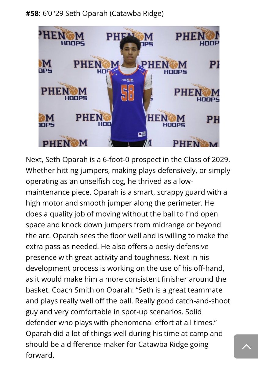 so4wheels's tweet photo. Thank you @Phenom_Hoops, Coach Smith, and the entire staff for the opportunity to compete and for taking the time to evaluate me. I appreciate the recognition and constructive feedback. Grateful for the experience and motivated to keep improving as I prepare for my sophomore season! 💪🏽🏀

#PhenomHoops #ClassOf2029 #CatawbaRidge #Gloryboyz #NGNGSC #WorkInTheDarkToShineInTheLight @PrepHoopsSC @AndrewBaxleySC 

Link: https://t.co/kFPZqg2vBF