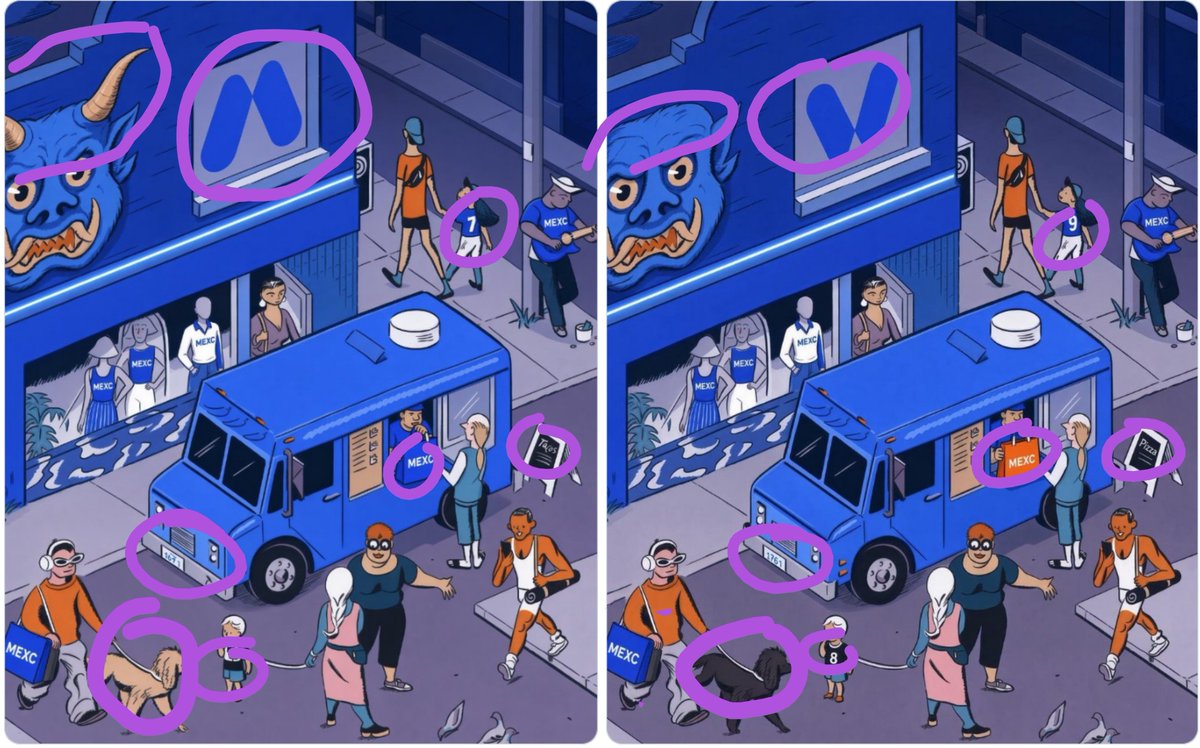 rahsy_winx's tweet photo. Found 'em all!
1. Horns
2. Logo
3. Jersey number
4. Menu
5. Color of the bag
6. Plate number
7. Design of the clothes
8. Color of the dog https://t.co/2eUxwdorCn