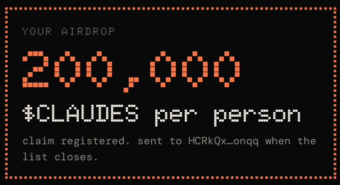 ipstark's tweet photo. 🚨 CLAUDES WHITELIST GIVEAWAY — 25,000 SPOTS! 🔥

🎁 200,000 $CLAUDES tokens for each eligible WL user

💰 100% FREE — $0 COST
⛓️ Built around Robinhood Chain
⏳ FCFS: First Come, First Served!
✅ How to Apply:
1️⃣ Enter your X handle: https://t.co/p85N8WluTa
2️⃣ Complete the simple tasks & submit your EVM wallet address
3️⃣ Apply for the Claude NFT: https://t.co/iOW4SvssN4
⚡ Only 25,000 users are targeted. Don’t wait too long!

DYOR, complete the forms, and wait for further updates. Nothing is guaranteed.

#CLAUDES #Airdrop