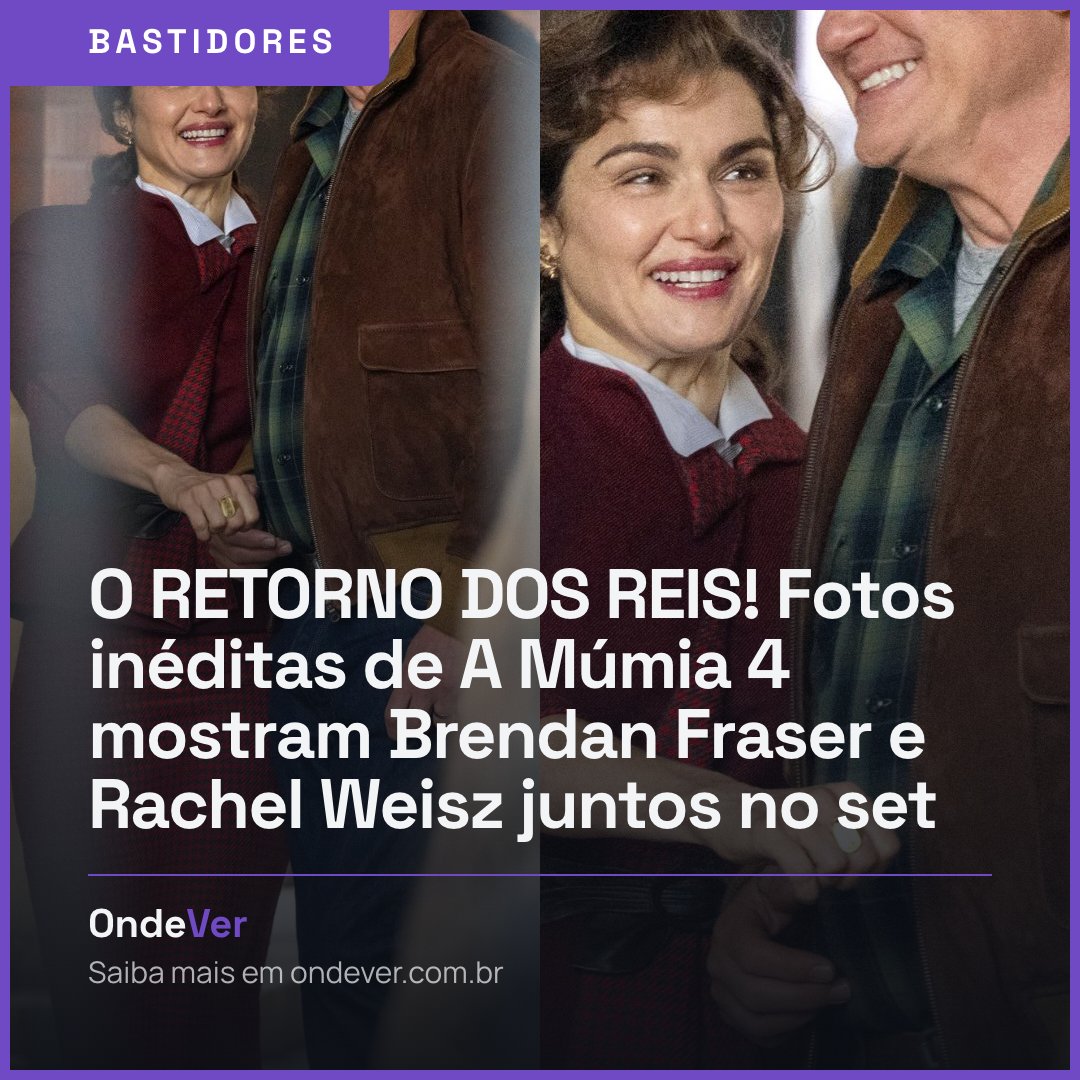 ondever's tweet photo. PAREM TUDO! 🚨 As primeiras fotos do set de A Múmia 4 reunindo Brendan Fraser e Rachel Weisz saíram e a nostalgia tá demais! O filme ignora o 3º longa e chega em out/2027. https://t.co/X7ju4ND2Sr #BrendanFraser #RachelWeisz #AMumia4 #Rick #Evelyn #SetdeFilmagens #Bastidores https://t.co/Tf4kanjEOO