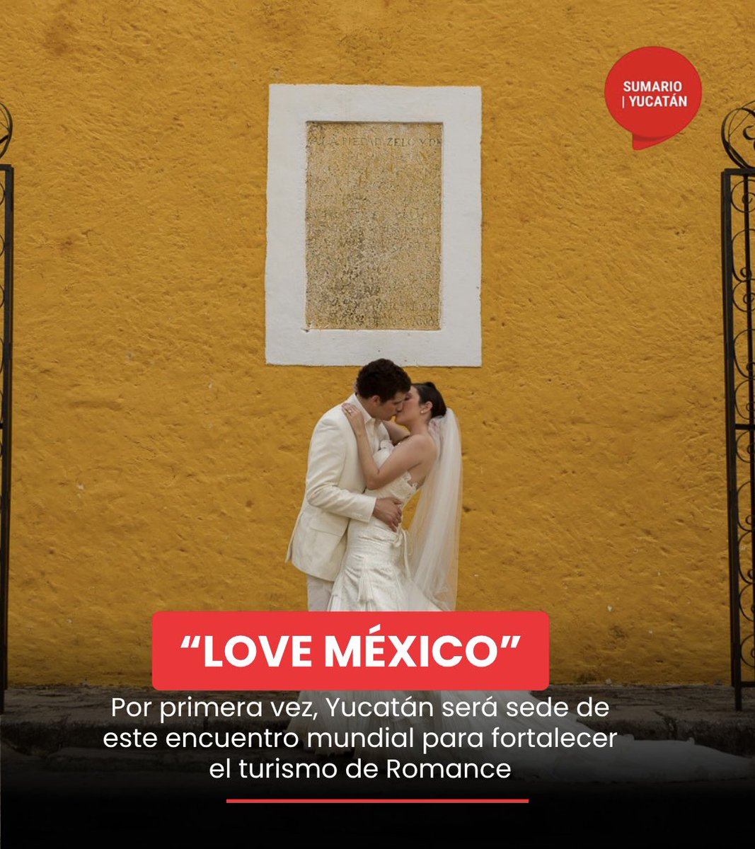 sumario_yucatan's tweet photo. 👰🏽♀️💘🤵🏽”LOVE MÉXICO” ELIJE A YUCATÁN PARA SU EVENTO DE TURISMO DE ROMANCE Y YA ESTÁ SOLD OUT: https://t.co/aWVfxZJ2Dz
#lovemexico
#turismoderomance
#yucatan
#periodismohiperlocal https://t.co/NzutvMUdsm