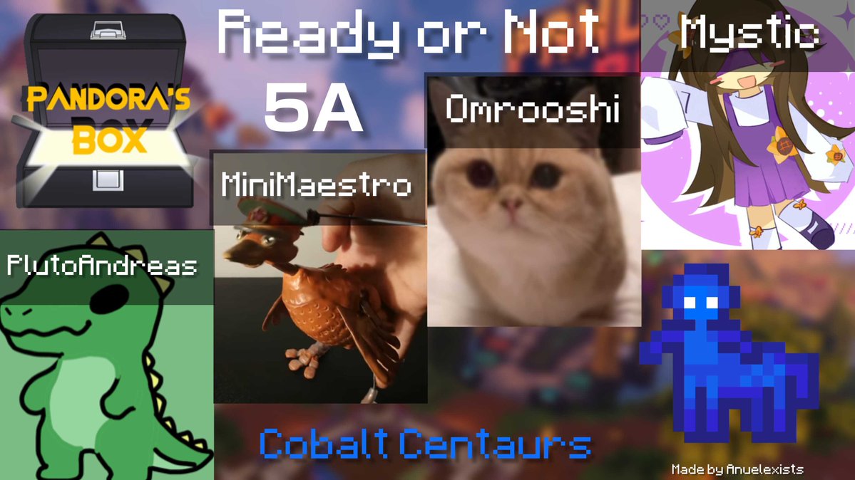 Ashlyinaaa's tweet photo. Introducing The Cobalt Centaurs for Pandoras Box: Ready or Not 5A!

@PlutoAndreas 
@_MiniMaestro 
@Omrooshi 
@MysticGalaxy_ 

Watch them compete live October 17th at 1pm est! https://t.co/8XfCxS3D7o