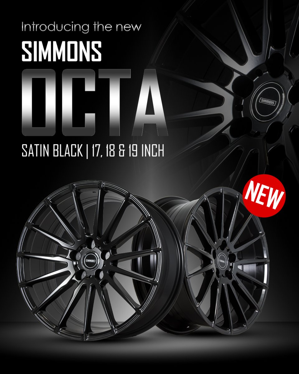 TempeTyres's tweet photo. Meet the NEW Simmons Octa.
Available in a clean Satin Black Finish and 3 sizes; 17, 18 and 19 inch.
#satinblack #wheels #17inch #simmonswheels #simmonsaustralia #tempetyres https://t.co/vG0pw8fYAm