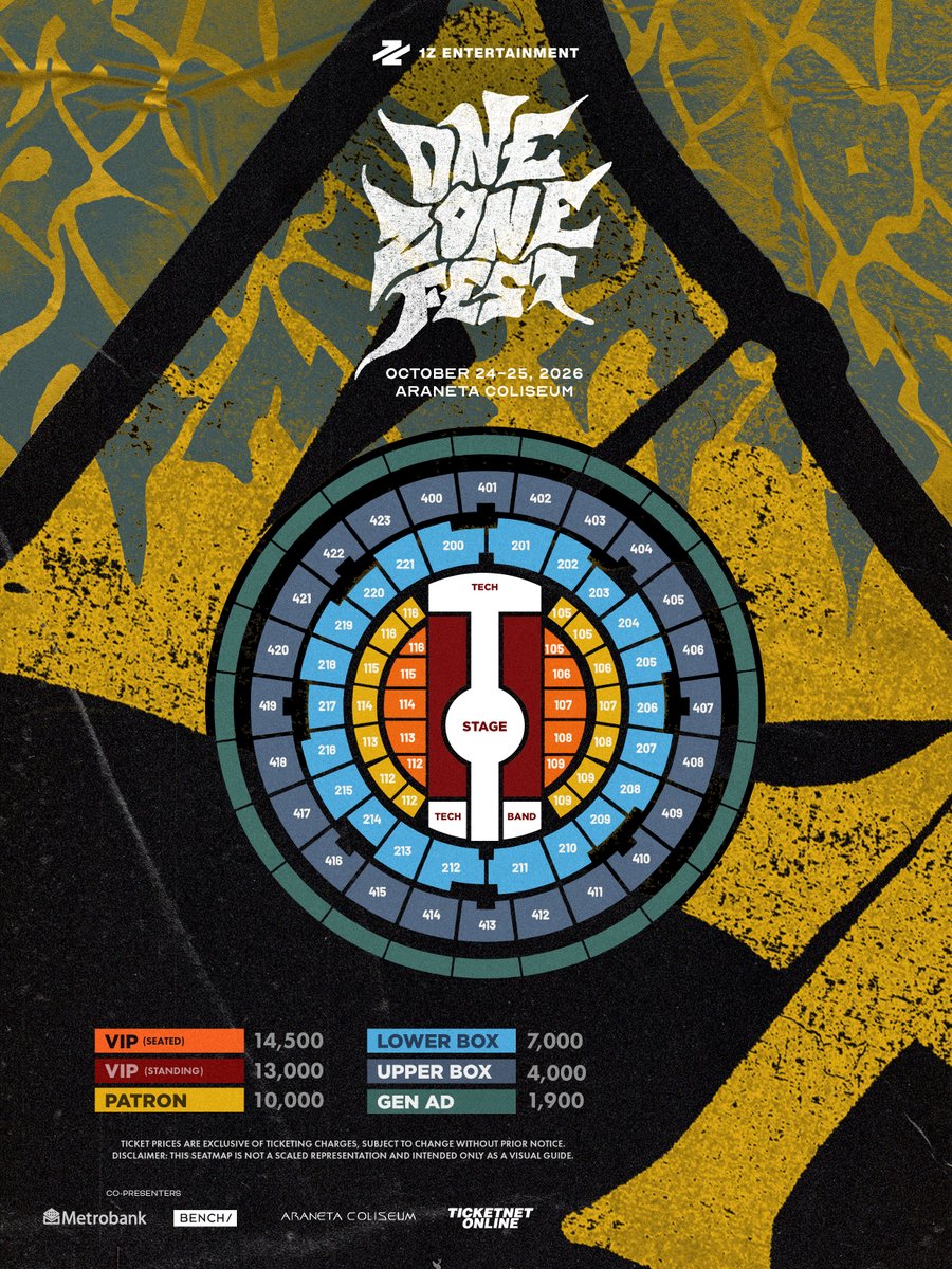 1zentertainment's tweet photo. 📣 THE ZONE IS MAKING ROOM FOR MORE!

You wanted more of the zone, so your weekend in the zone just got bigger! Additional seats are now available for both DAY 1 & DAY 2 of One Zone Fest. 

October 24-25, 2026
Araneta Coliseum

Your chance to get in the zone isn't over yet! Secure your tickets at https://t.co/rvDBpadaAH

#OZF #OneZoneFest #1ZEntertainment
