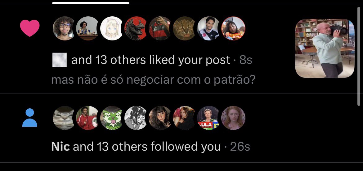 acervolulapt's tweet photo. outras TREZE pessoas curtiram e outras TREZE pessoas seguiram

nada explica meu lula https://t.co/xu3tI8eXXr