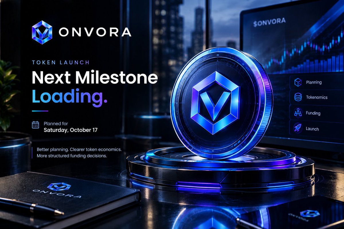 ONVORA_Fi's tweet photo. ONVORA is preparing for its next milestone.

$ONVORA is planned to launch on Saturday, October 17.

We're building ONVORA to help Web3 projects approach token launches with better planning, clearer token economics, and more structured funding decisions.

The token is an early milestone in our journey, with the broader focus on developing practical infrastructure for launch preparation.We'll share further details as launch arrangements are confirmed.

Follow ONVORA for official updates.

$ONVORA #ONVORA #Web3