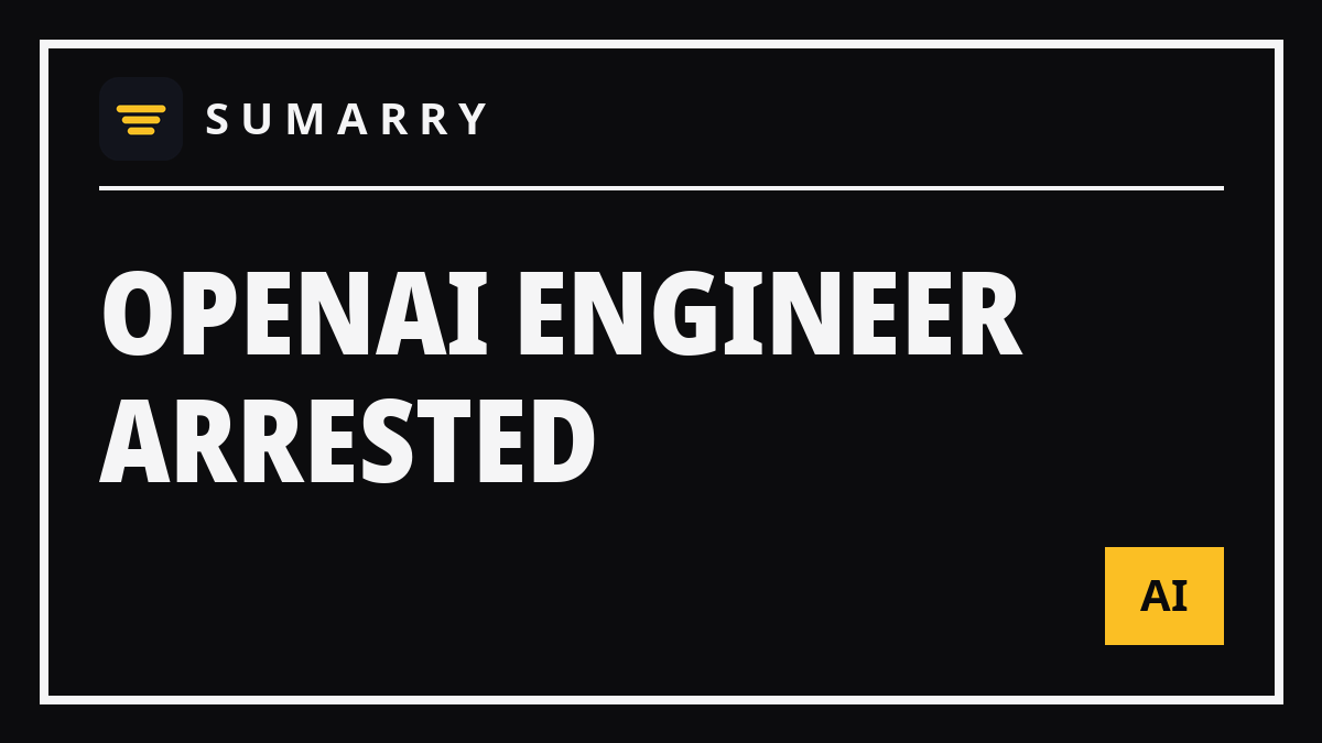 SumarryHQ's tweet photo. 🕵️ OPENAI ENGINEER ARRESTED
The FBI charged an OpenAI engineer with planting a hidden recording device in an exec conference room — and OpenAI's head of computing is leaving next month.
Which one actually matters in a year: the lawsuits or the spy games? https://t.co/jKrIT1XKlG