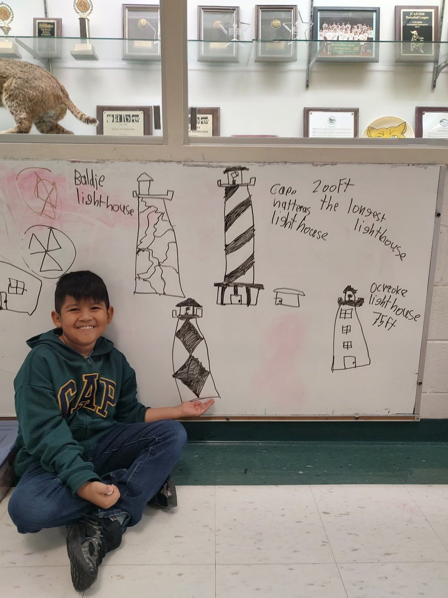 PineLevelES's tweet photo. @PineLevelES Antonio shared his lighthouse knowledge &amp; artistic abilities at Before School Care this week. 

Great job! https://t.co/bb7JJDM9fj