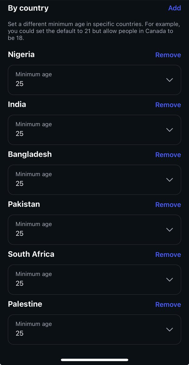DikshitHardik's tweet photo. What’s even more impressive is people 25 &amp; under aren’t allowed to view my content from these countries https://t.co/G6Yq95Ypgy