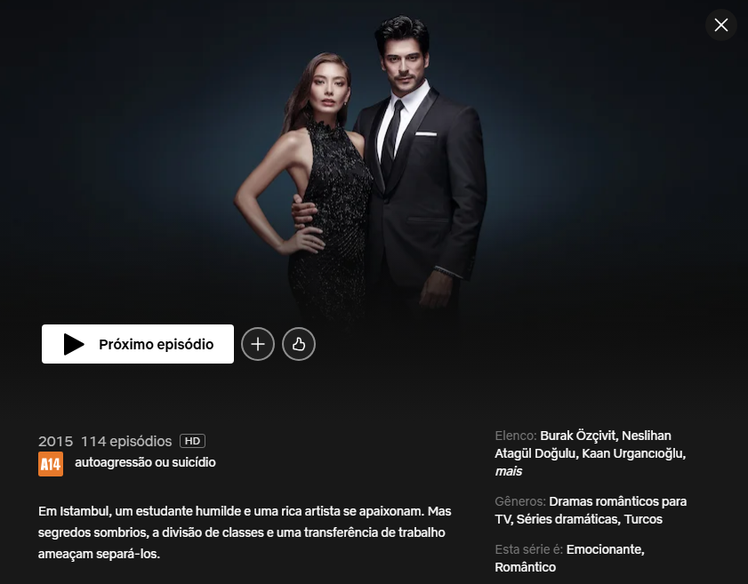 v_silva45116's tweet photo. Vencedora do Emmy Internacional de Melhor Telenovela, a primeira temporada de Amor Sem Fim ( Kara Sevda) já está disponível na @NetflixBrasil dublado e com legendas! Com seus 114 capítulos

#AmorSemFim #KaraSevda #NeslihanAtagül #BurakÖzçivit https://t.co/GTLdJ4rwgF
