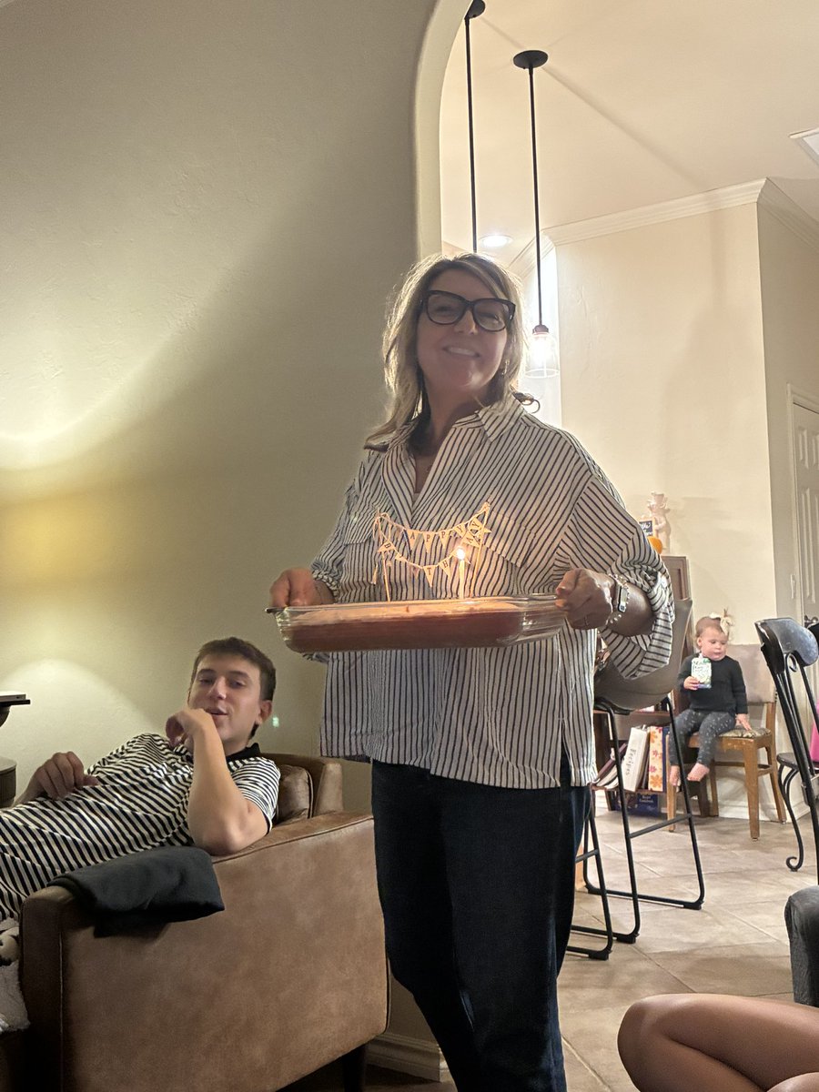 sweetd_33's tweet photo. Could a man ask for a better birthday?  So many friends and student-athletes reached out and ending the day with my beautiful family, thoughtful gifts, cuddle time with Briggs &amp; Ramsey Mae helping me with my favorite cake (special bakery thanks to Lea Rhodes)! #TeamThomason https://t.co/WkJW6dzRTj