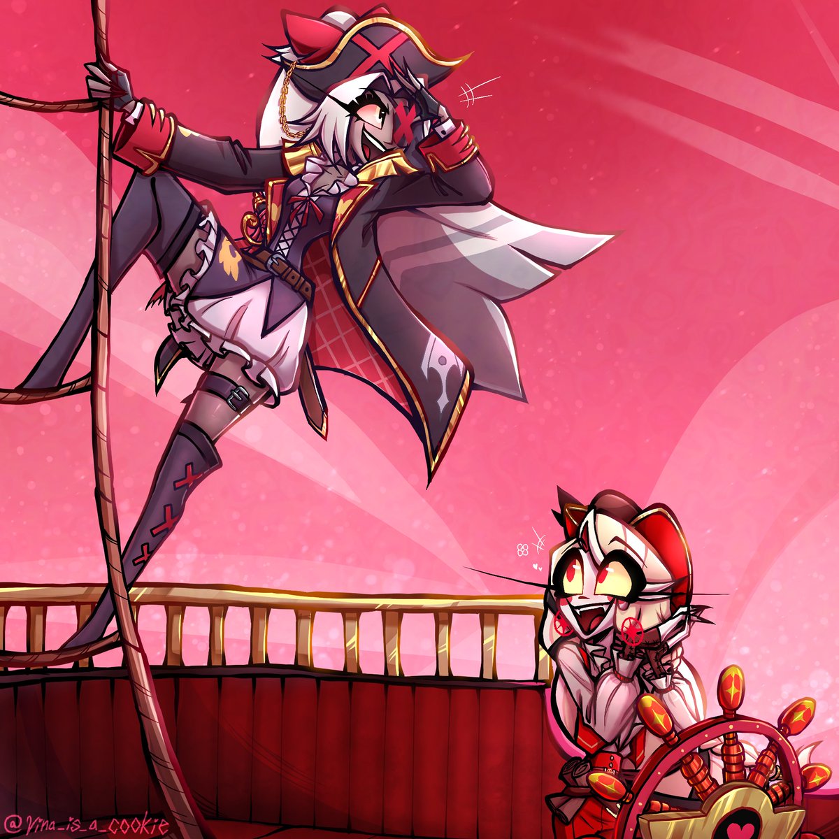 Serenityanimat1's tweet photo. Pirate Chaggi!!! 🏴‍☠️🎀🌈
#chaggi #chaggie #HazbinHotel https://t.co/727tl96KMj