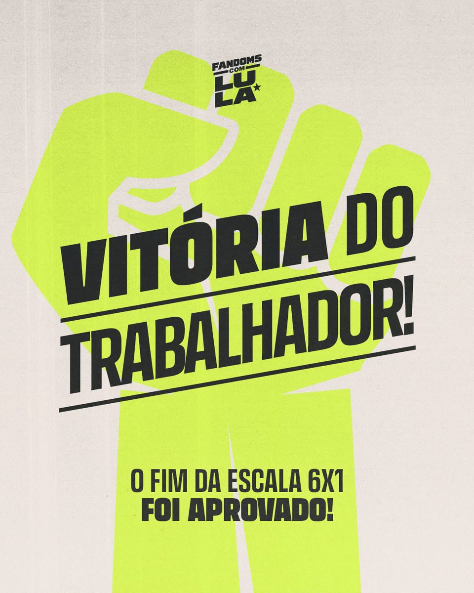 santanaacervo's tweet photo. O BEM VENCEU!!! PEC do fim da escala 6x1 é OFICIALMENTE APROVADA pelo Senado. ⭐️❤️ https://t.co/DkrXiqCsbB