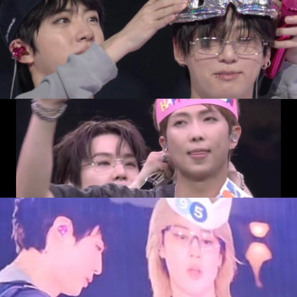 kookyun's tweet photo. BTS giving crown to the birthday boys :

Jin -> Jungkook
Yoongi -> Namjoon
Jin -> Jimin https://t.co/KNXBXiJ8fU