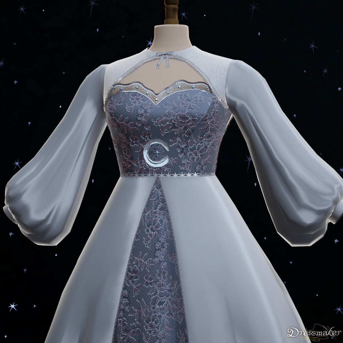 underscorejade's tweet photo. unintentional 50m of trim achievement for adoras moon gazing comission

 #dressmaker https://t.co/ZSJ4Y4BtK1